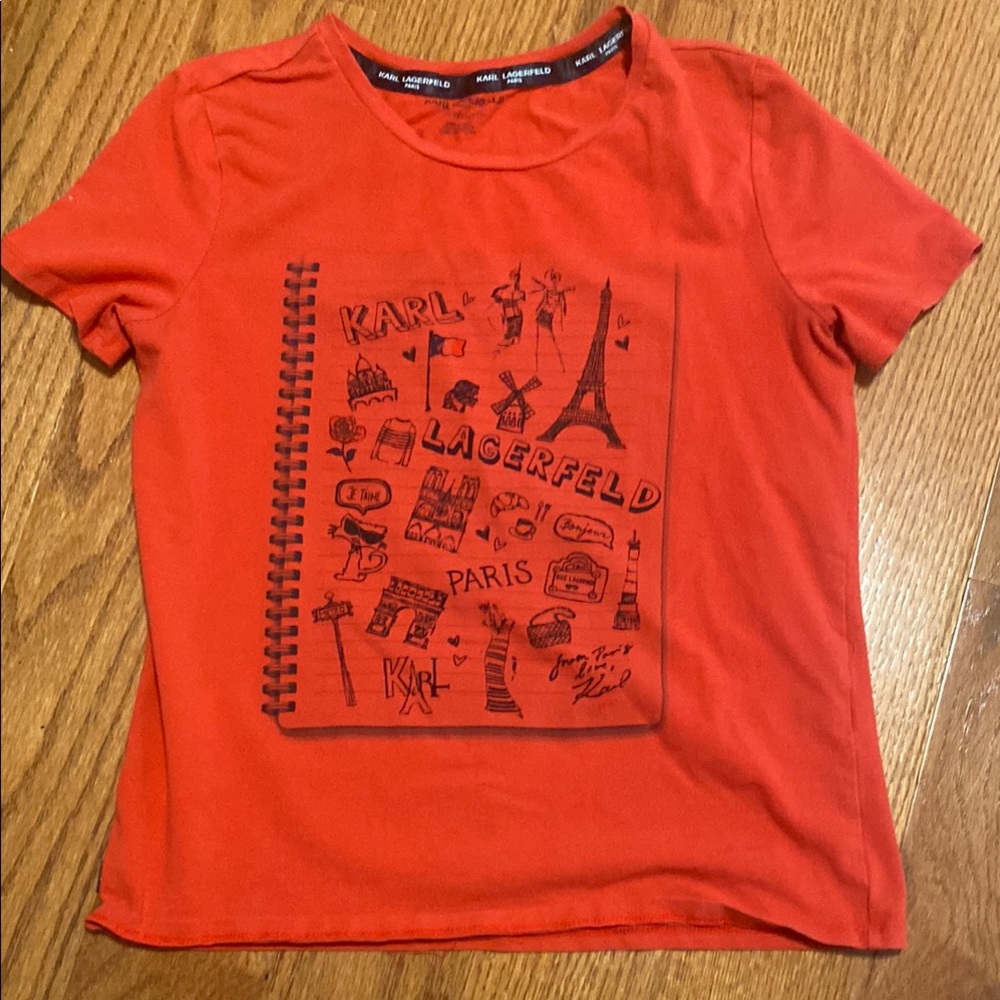 Karl Lagerfeld Kids Orange Paris Graphic Tee